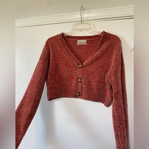 Urban Outfitters cropped chenille cardigan button front size XS